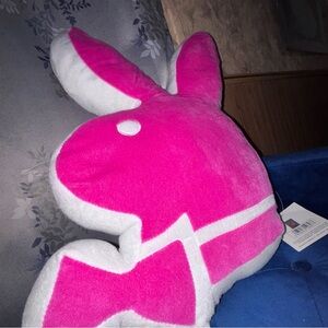 Pink and White Bunny Head Logo Playboy Pillow NWT Vintage Antique New Y2K Retro